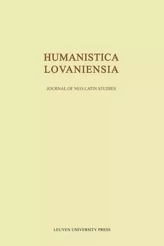 Humanistica Lovaniensia cover