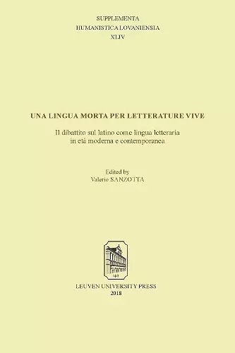 Una lingua morta per letterature vive cover