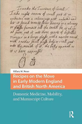Recipes on the Move in Early Modern England and British North America cover