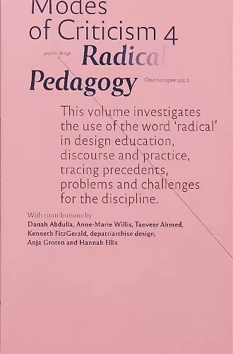 Modes of Criticism 4: Radical Pedagogy cover