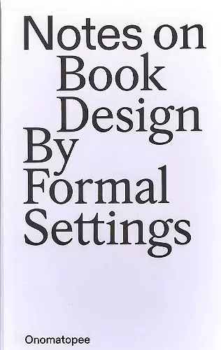Notes on Book Design cover