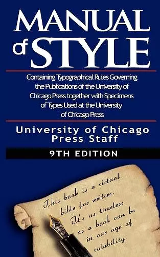 The Chicago Manual of Style by University cover