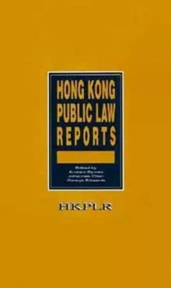 Hong Kong Public Law Reports V 3 Part 3 cover