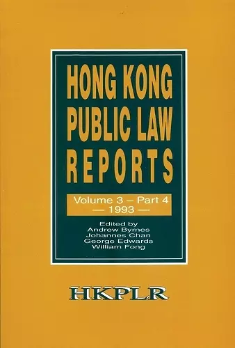 Hong Kong Public Law Reports V 3 Part 4 cover