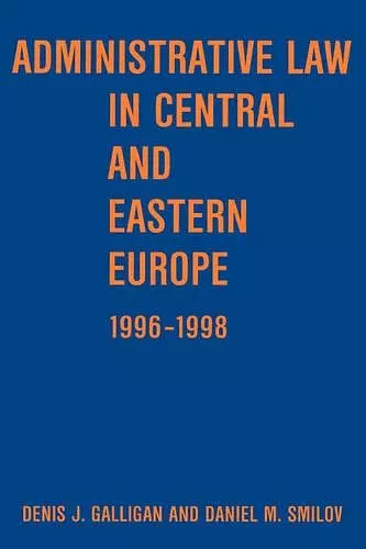 Administrative Law in Central and Eastern Europe cover