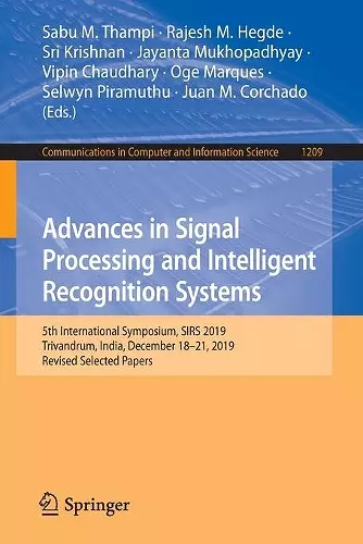 Advances in Signal Processing and Intelligent Recognition Systems cover