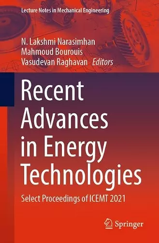 Recent Advances in Energy Technologies cover