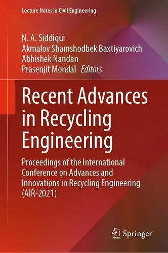 Recent Advances in Recycling Engineering cover