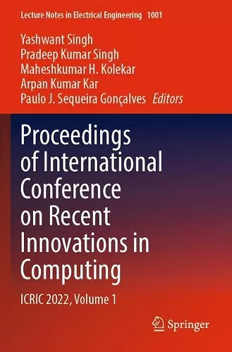 Proceedings of International Conference on Recent Innovations in Computing cover