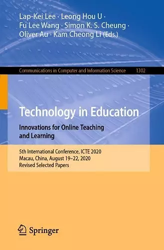 Technology in Education. Innovations for Online Teaching and Learning cover