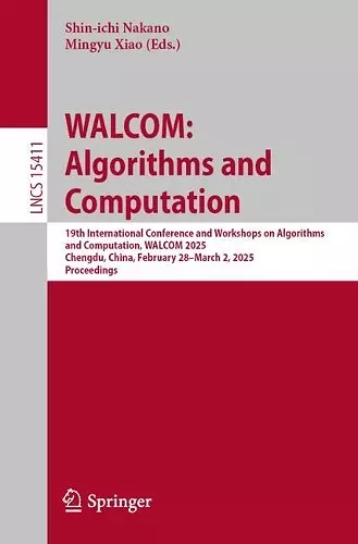 WALCOM: Algorithms and Computation cover