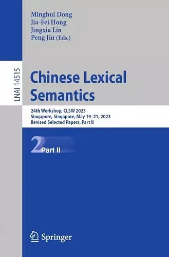 Chinese Lexical Semantics cover