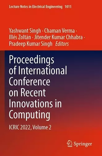 Proceedings of International Conference on Recent Innovations in Computing cover