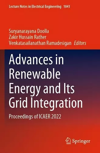 Advances in Renewable Energy and Its Grid Integration cover