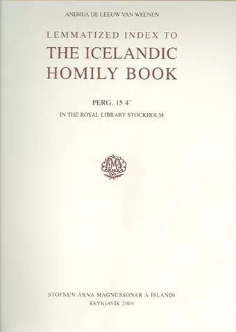 Lemmatized Index to the Icelandic Homily Book cover