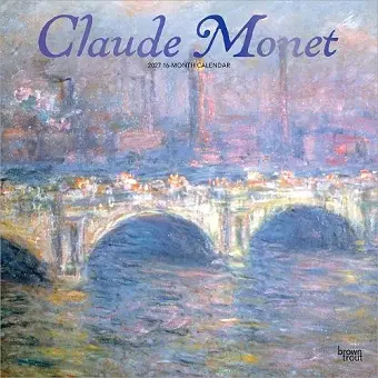 Claude Monet 2027 12 X 24 Inch (Hanging) Monthly Square Wall Calendar Foil Stamped Cover Plastic-Free cover