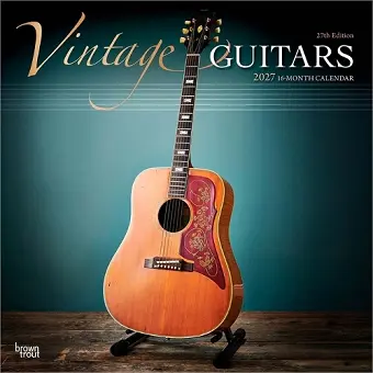 Vintage Guitars 2027 12 X 24 Inch (Hanging) Monthly Square Wall Calendar Foil Stamped Cover Plastic-Free cover