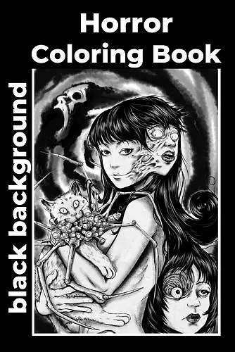 Horror Coloring Book black background cover