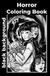 Horror Coloring Book black background cover