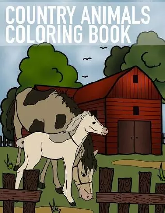 Country animals coloring book cover
