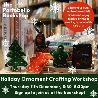 Holiday Ornament Crafting Workshop at The Portobello Bookshop