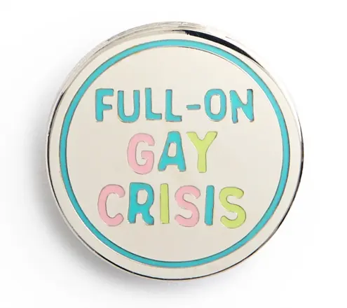 Heartstopper: Full-on Gay Crisis enamel pin cover