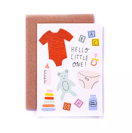 Hello Little One Baby Card cover