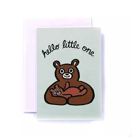 Hello Little One Bear Card cover